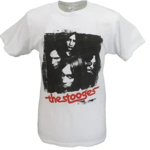 Mens White Official Iggy and the Stooges Four Faces T Shirt