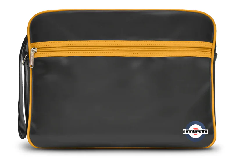 Lambretta Classic Retro Black Mustard Messenger/Flight Bag - immagine 3