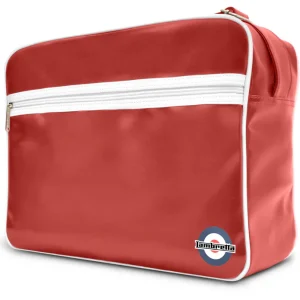 Lambretta Classic Retro Burgundy/White Messenger/Flight Bag