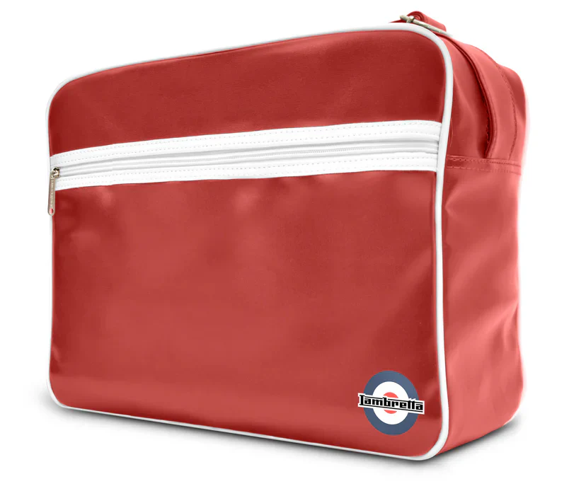 Lambretta Classic Retro Burgundy/White Messenger/Flight Bag - immagine 2