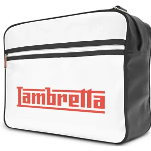 Lambretta Classic Retro Logo White/Black Messenger/Flight Bag