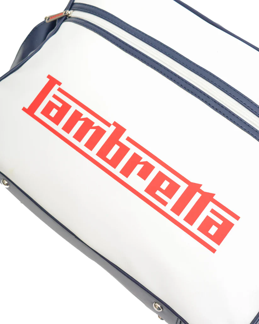 Lambretta Classic Retro Logo White/Navy Messenger/Flight Bag - immagine 4