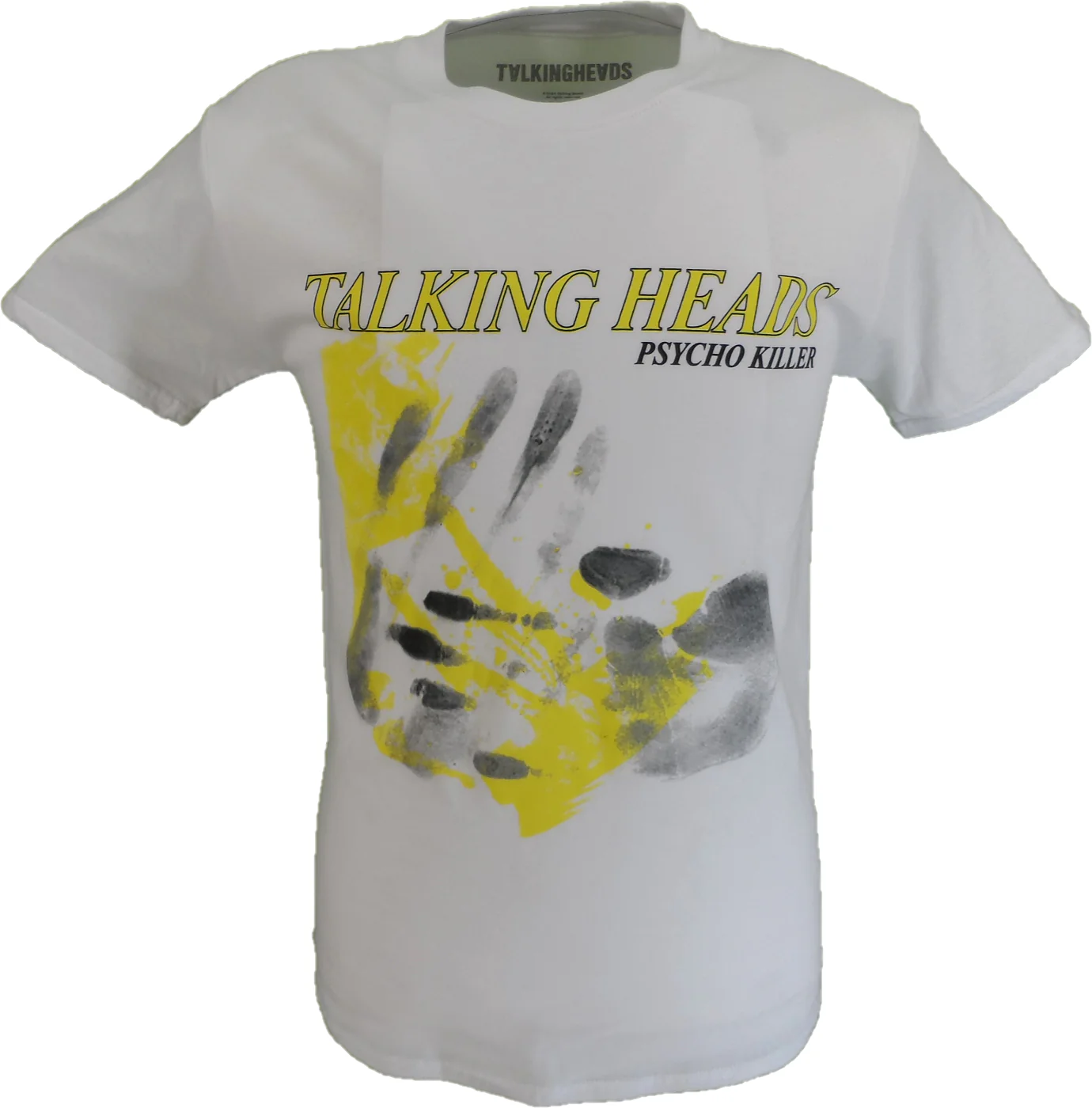 Mens Official Licensed Talking Heads Psycho Killer Hands T Shirt - immagine 2