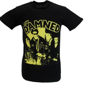 Mens Black Official The Damned New Rose Vintage T Shirt