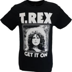 Mens Black Official T Rex Bolan Get it On T Shirt
