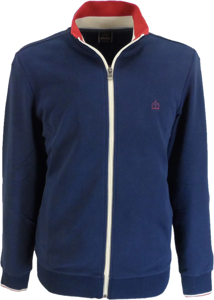 Merc Mens Navy Blue Truman Retro Track Tops - immagine 2