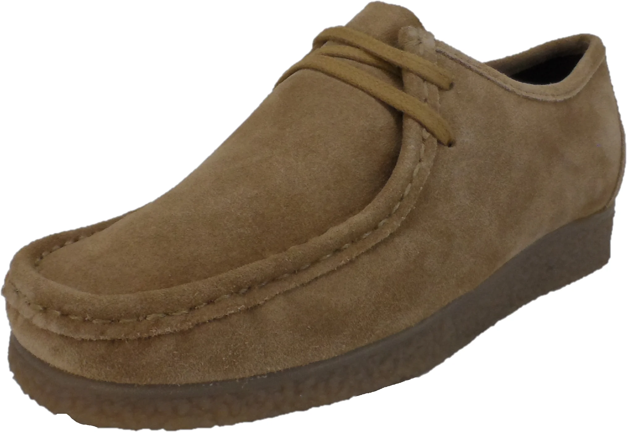 Roamers Mens Retro Camel Brown Walibee Style Real Suede Shoes