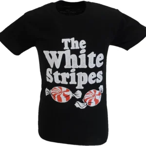 Mens Black Official The White Stripes Peppermints T Shirt