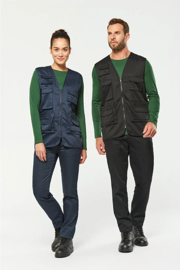 WK609 - Gilet unisex in policotone multitasche foderato - immagine 3