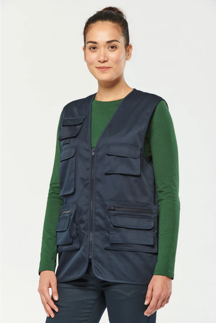 WK609 - Gilet unisex in policotone multitasche foderato - immagine 7