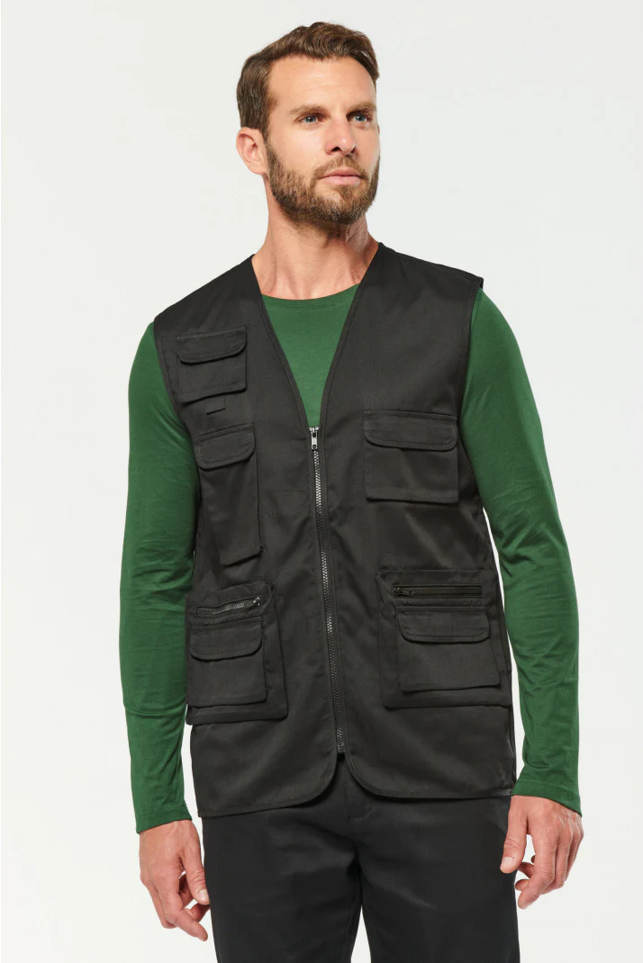 WK609 - Gilet unisex in policotone multitasche foderato - immagine 4