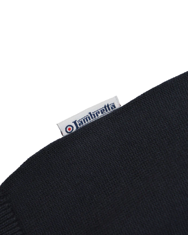 Lambretta Mens Navy Blue Striped Knitted Polo Shirt - immagine 5