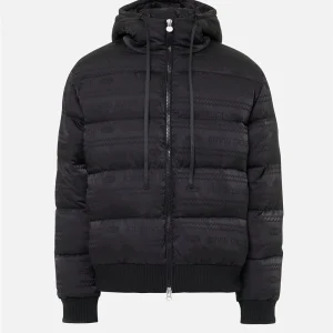 Piumino Cappuccio Con Logo Allover Uomo