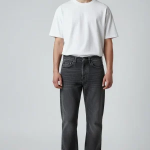 Jeans Denim Con Logo Su Tasca Retro Uomo