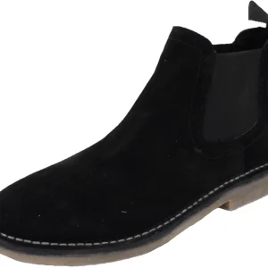 Hush Puppies Mens Black Real Suede Chelsea Desert Boots
