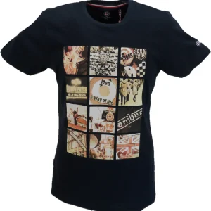 Lambretta Mens Navy Blue Logo Retro T Shirt