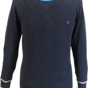 Gabicci Vintage Mens Navy Blue Marlon Jumper