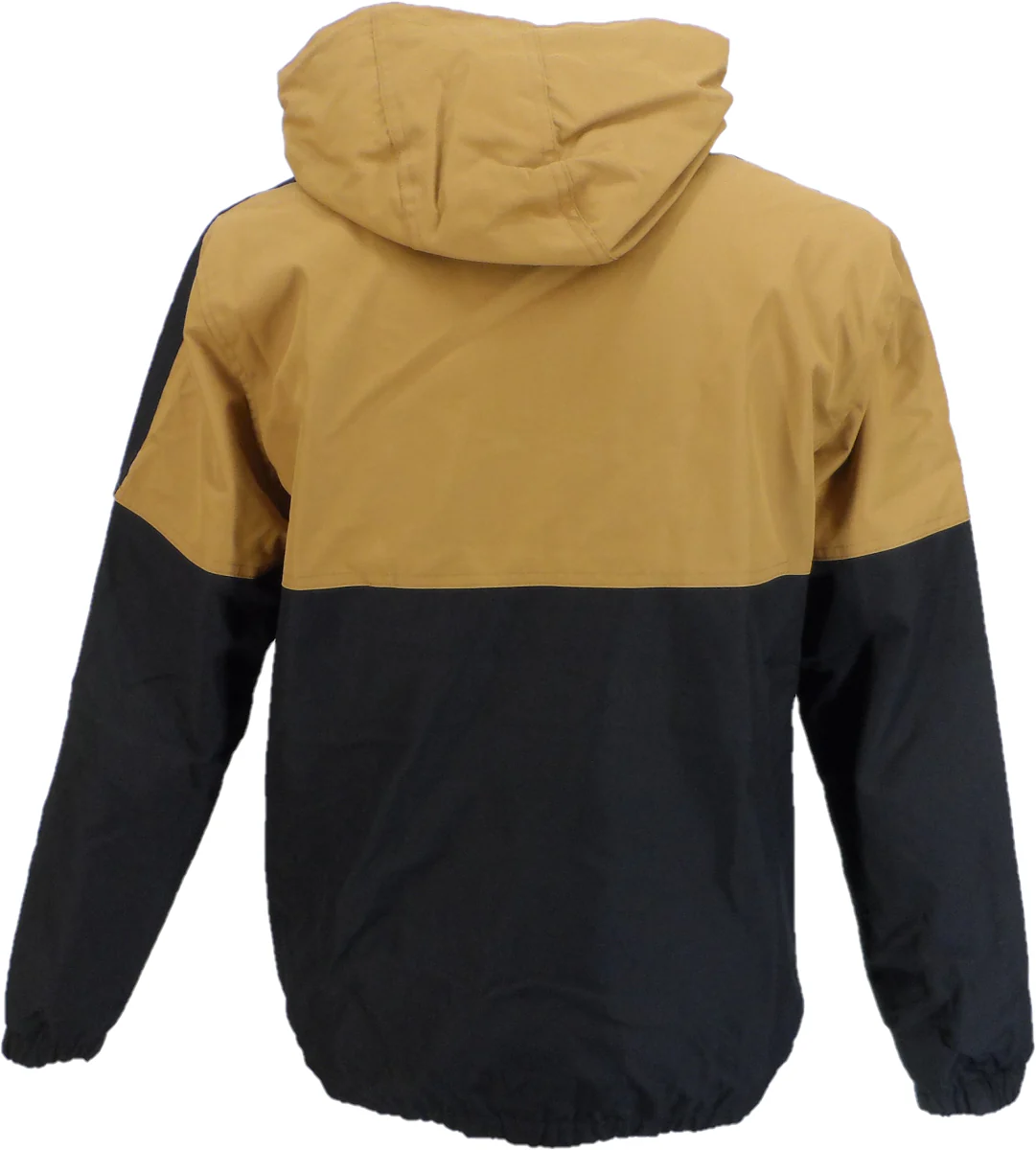 Lambretta Mens Black/Tobacco Brown Contrast Panel Hooded Jacket - immagine 4