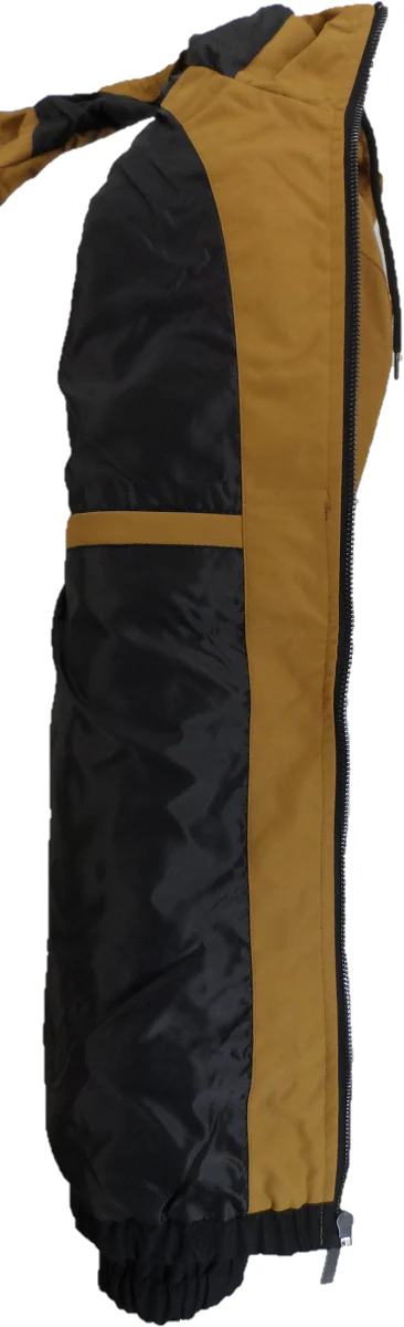 Lambretta Mens Black/Tobacco Brown Contrast Panel Hooded Jacket - immagine 3
