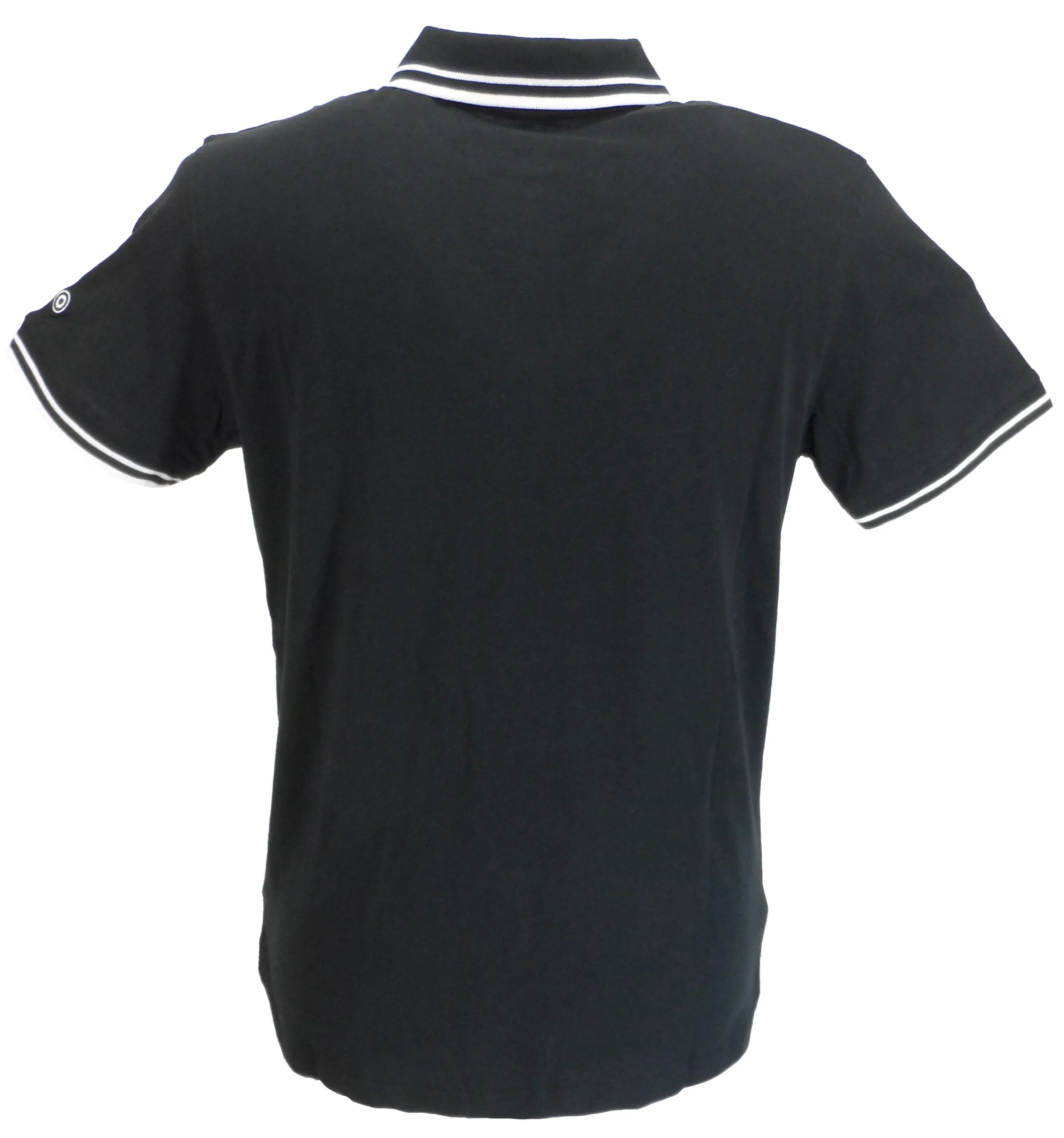 Lambretta Black & White Retro Two Tone Tipped Polo Shirts - immagine 3