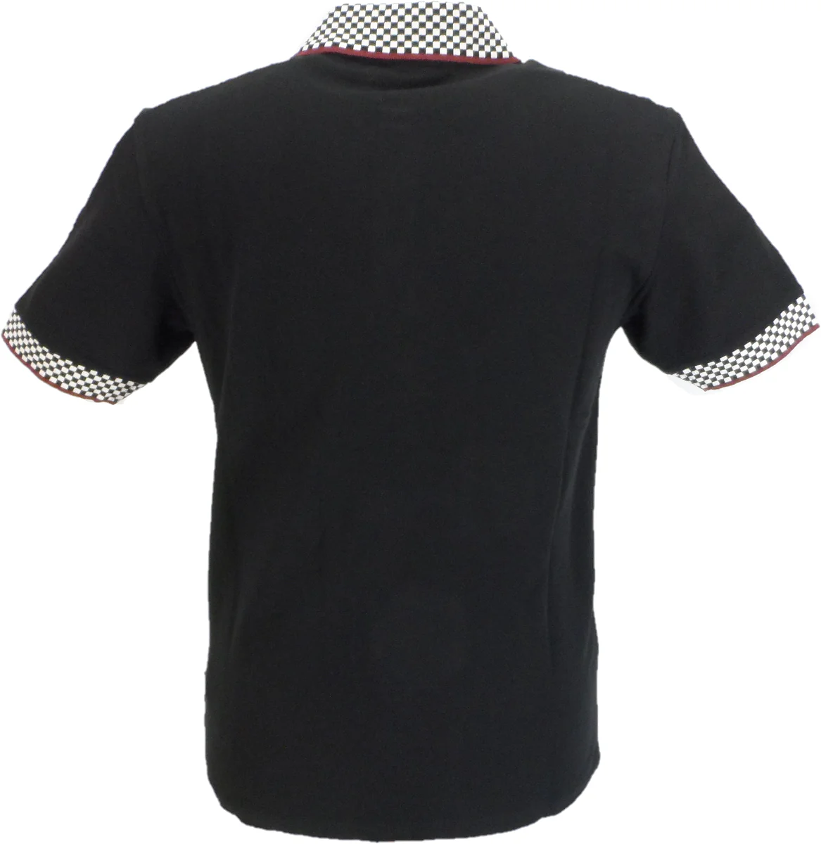 Merc Mens Black Checkerboard Trim Garfield Polo Shirt - immagine 3