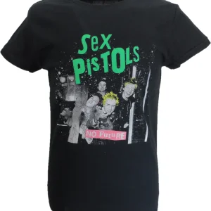 Mens Black Official Sex Pistols Band Pic T Shirt