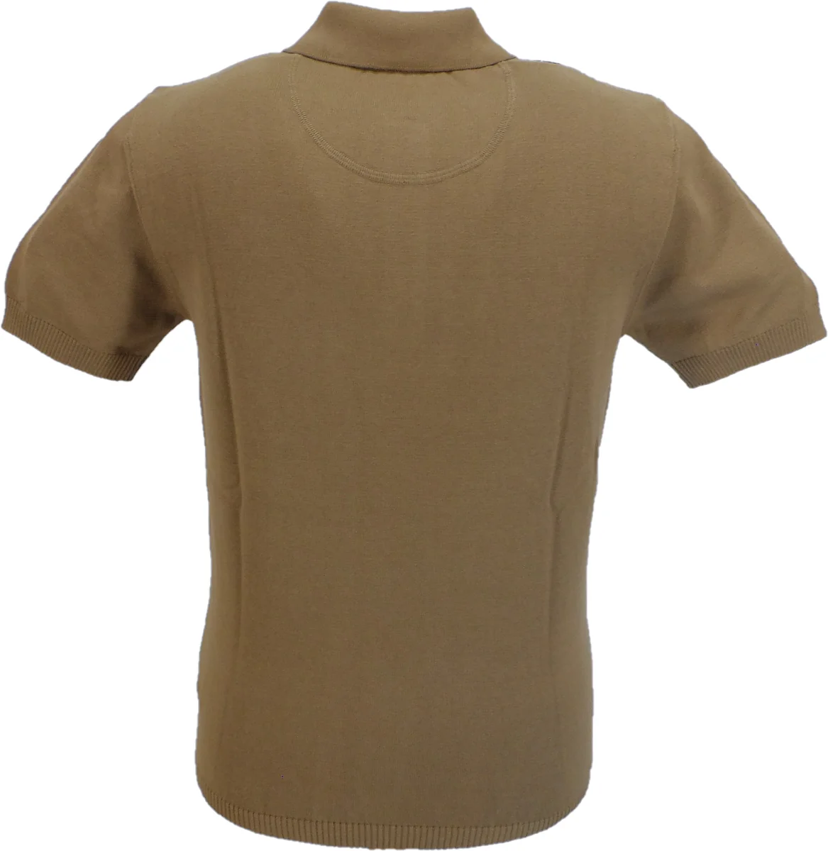 Trojan Records Camel Brown Argyle Fine Gauge Knitted Polo Shirt - immagine 3