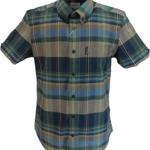 Ben Sherman Mens Fraser Green Big Check Short Sleeved Shirt