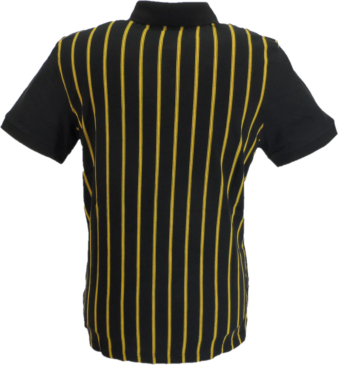 Lambretta Mens Black/Gold Pinstripe Polo Shirts - immagine 3