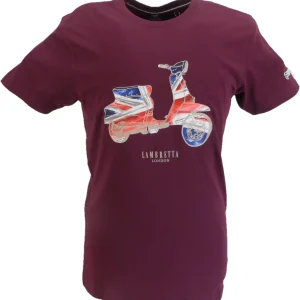 Lambretta Mens Grape Purple Union Jack Scooter Retro T Shirt