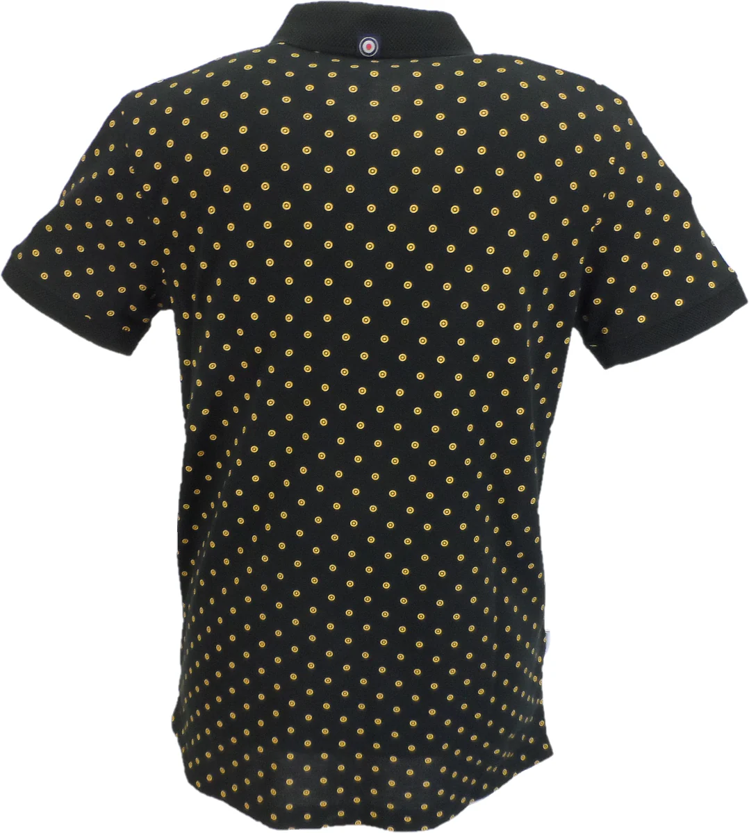 Lambretta Black/Gold Target Print Cotton Polo Shirts - immagine 3