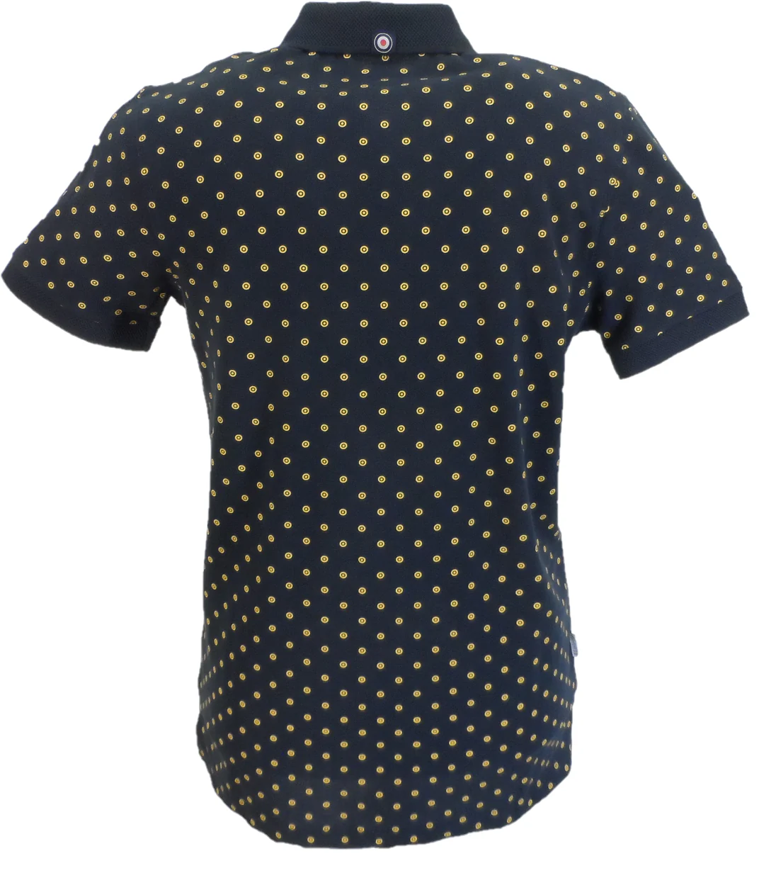 Lambretta Navy/Gold Target Print Cotton Polo Shirts - immagine 3
