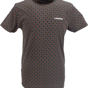 Lambretta Mens Java Brown All Over Target Print T-Shirt