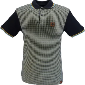 Trojan Mens Navy Blue Birdseye Panel Polo Shirt