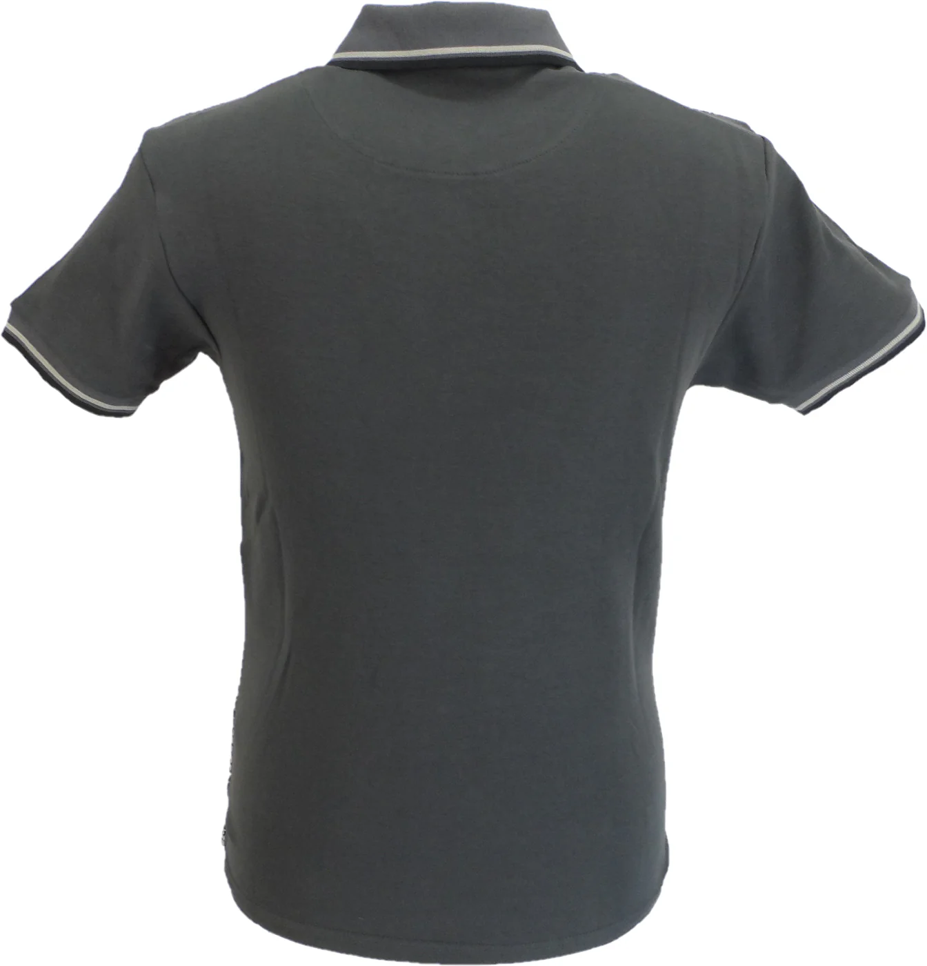 Trojan Mens Charcoal Grey Houndstooth Panel Polo Shirt - immagine 3