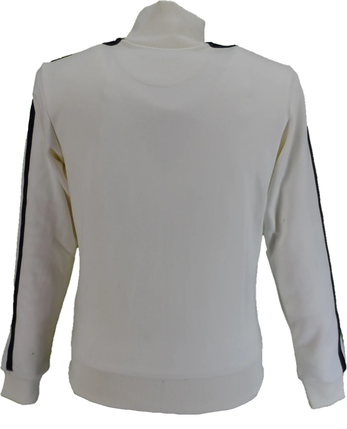 Trojan Mens Ecru Twin-Stripe Contrast Zip Retro Track Tops - immagine 4