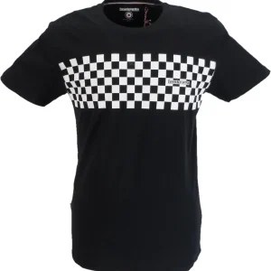 Lambretta Mens Black/White Two Tone Panel Retro T Shirt
