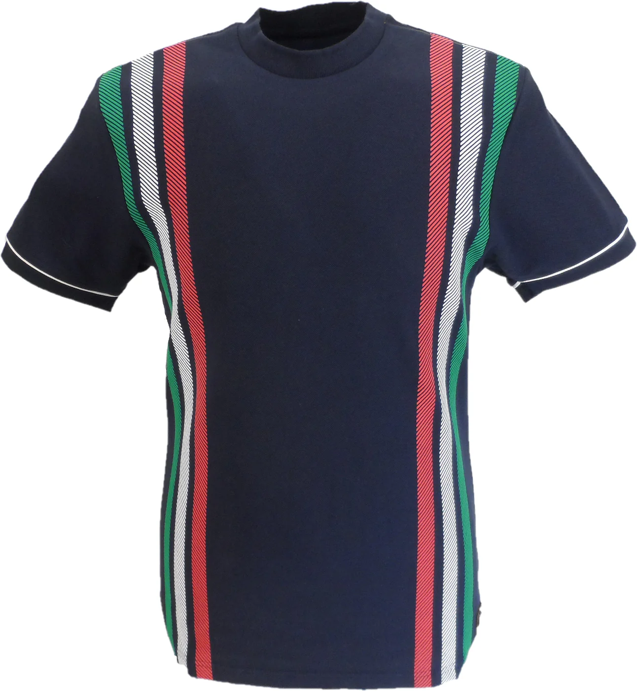 Trojan Mens Navy Blue Printed Stripe T Shirt - immagine 2