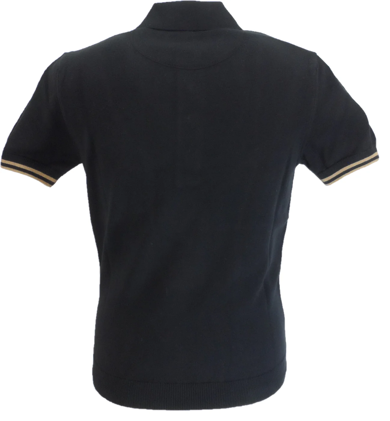 Trojan Mens Black Stripe Front Panel Polo Shirts - immagine 3