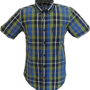 Ben Sherman Mens Green Checked Short Sleeved Shirt