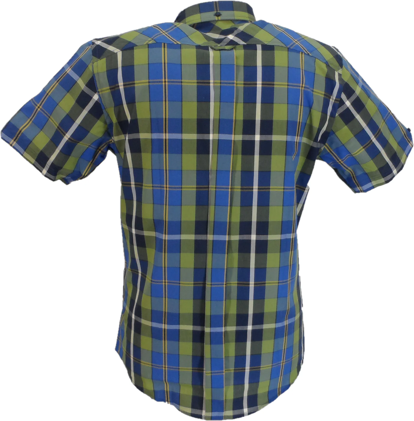 Ben Sherman Mens Green Checked Short Sleeved Shirt - immagine 3