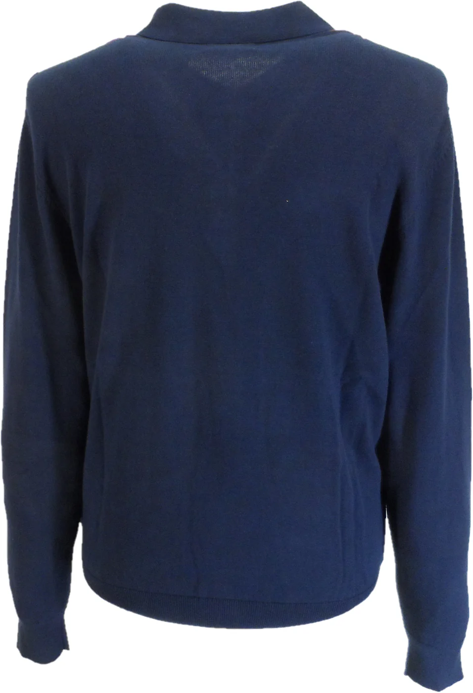 Ben Sherman Dark Navy Knitted Striped Long Sleeved Polo Shirt - immagine 3