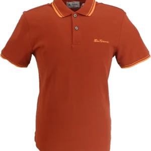 Ben Sherman Men's Burnt Orange Signature 100% Cotton Polo Shirt
