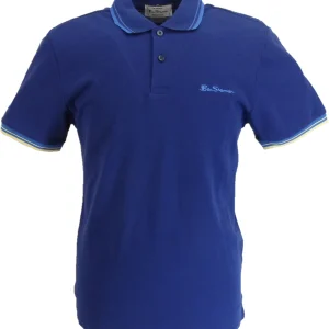 Ben Sherman Mens Persian Blue Signature 100% Cotton Polo Shirt