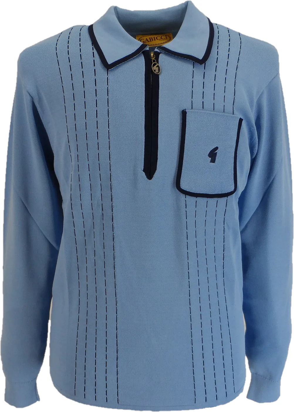 Gabicci Mens Iceburg Blue Archive Darron Knitted Polo Shirt - immagine 2