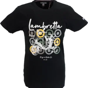 Lambretta Mens Black Scooter Retro T Shirt