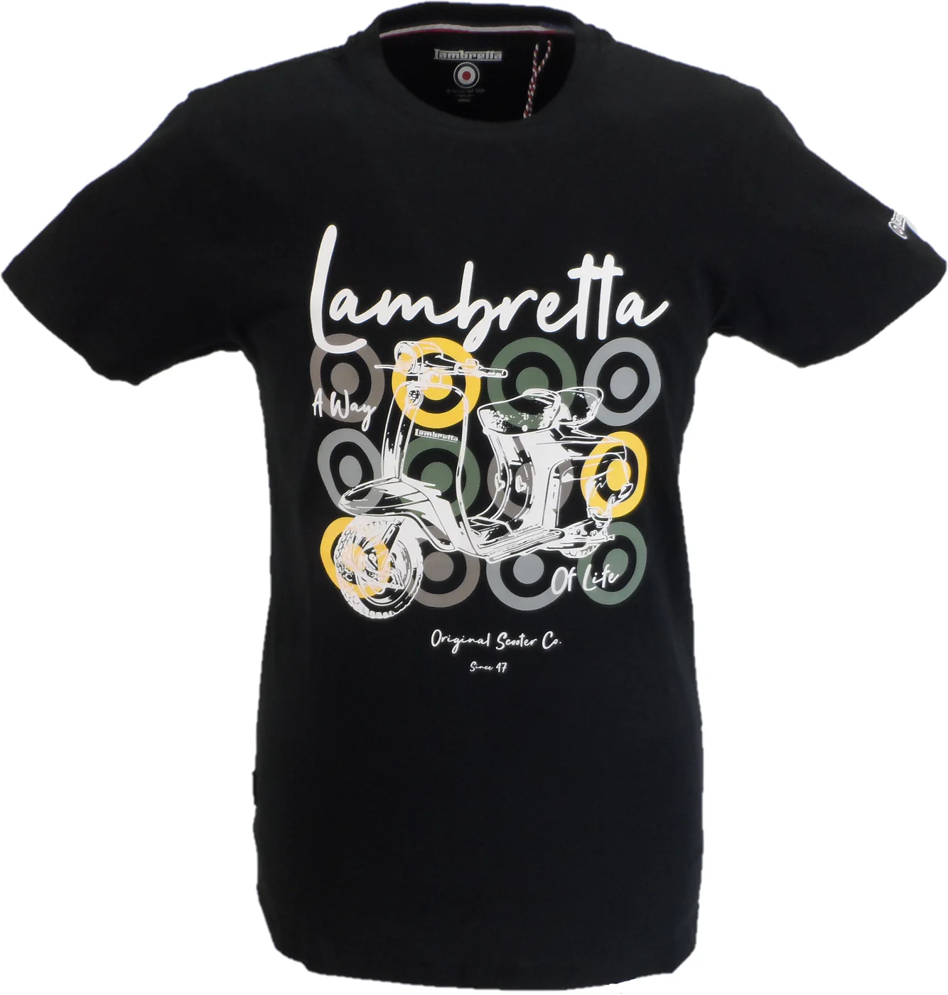 Lambretta Mens Black Scooter Retro T Shirt - immagine 2