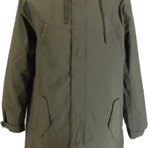 Lambretta Mens Khaki Green Ripstop Waterproof Parka