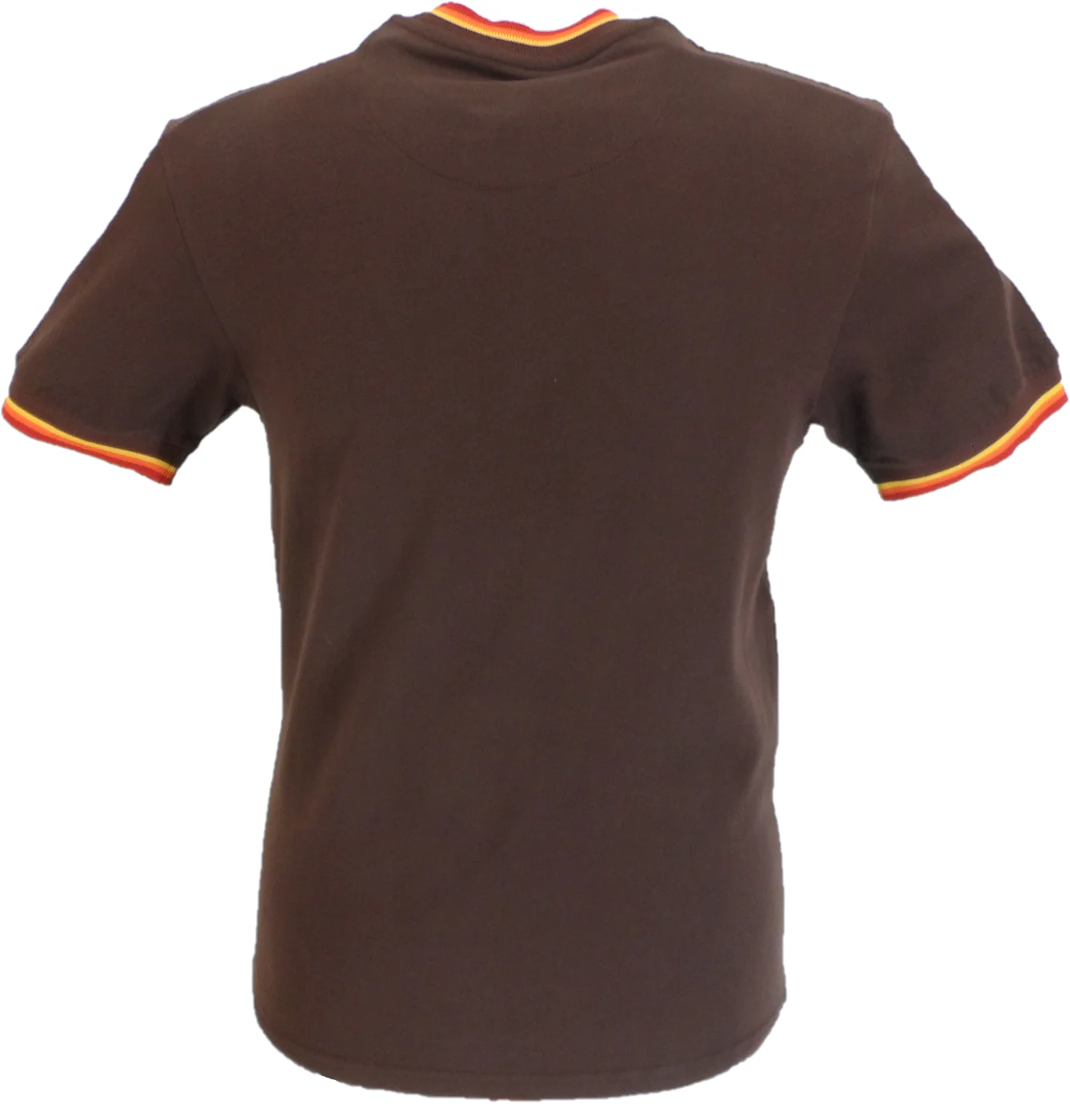 Trojan Mens Brown Retro Print Ringer T Shirt - immagine 3