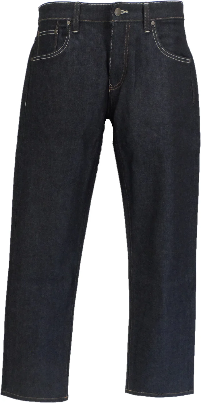 Trojan Mens Raw Denim Straight Leg Jeans - immagine 2